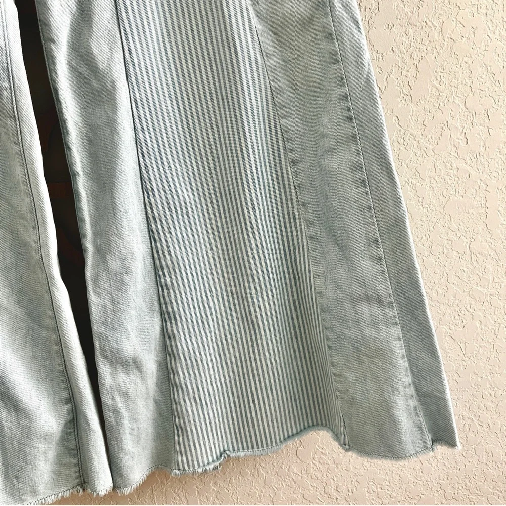 NOEND Denim Jeans Light Wash Hi Rise Wide Leg Pintuck Stripe Panels NWT 30 - Picture 6 of 14